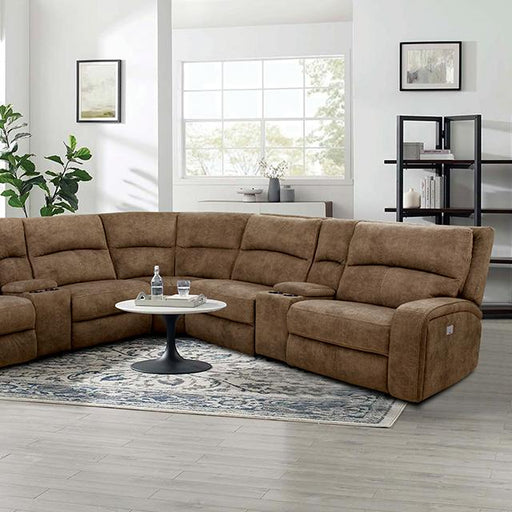 APOSTOLOS Power Sectional, Brown - Furniture Stars (Chicago, IL)