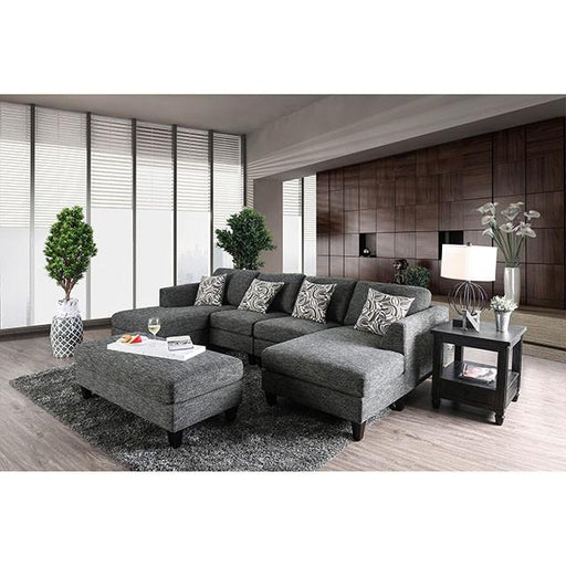 Lowry Gray Sectional w/ Ottoman - Furniture Stars (Chicago, IL)
