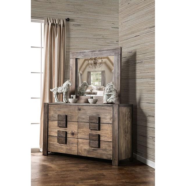 AVEIRO Rustic Natural Tone Mirror - Furniture Stars (Chicago, IL)