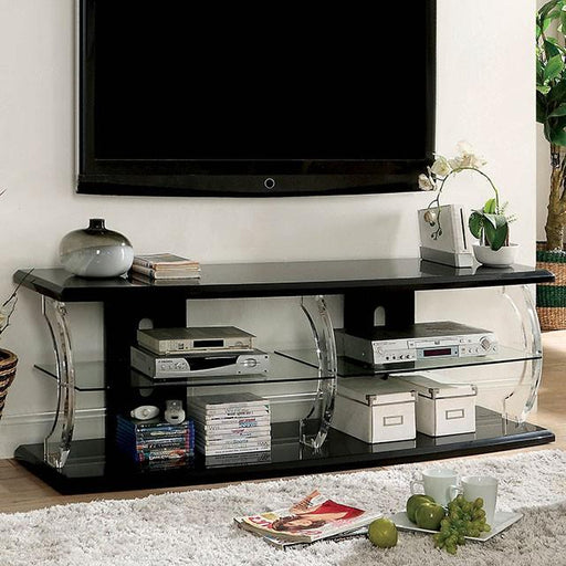 Ernst Black/Clear 60" TV Stand - Furniture Stars (Chicago, IL)
