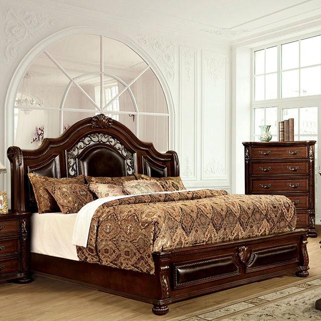 Flandreau Brown Cherry/Espresso Cal.King, E.King & Queen Bed - Furniture Stars (Chicago, IL)