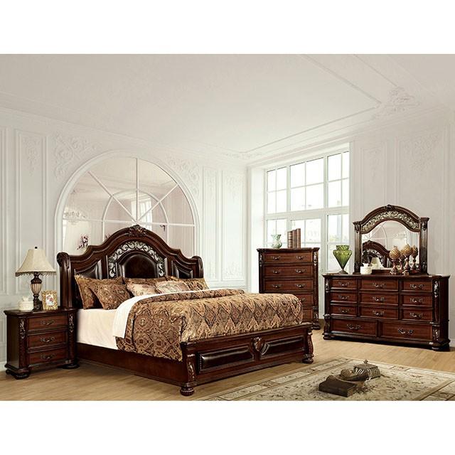 Flandreau Brown Cherry/Espresso Cal.King, E.King & Queen Bed - Furniture Stars (Chicago, IL)