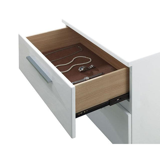 CLEMENTINE Glossy White Night Stand - Furniture Stars (Chicago, IL)