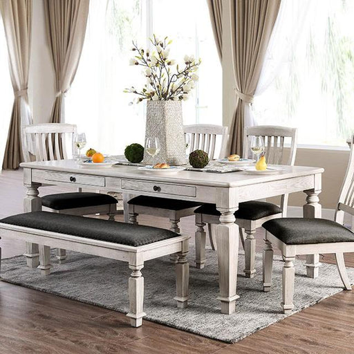 Georgia Antique White/Gray Dining Table - Furniture Stars (Chicago, IL)