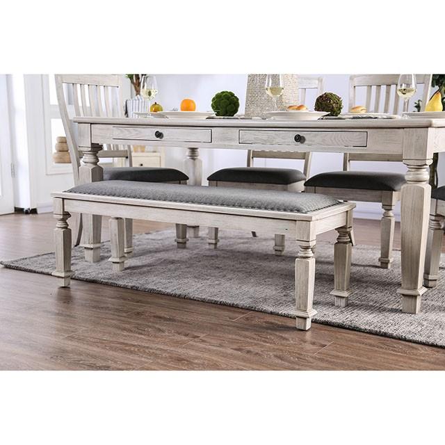 Georgia Antique White/Gray Dining Table - Furniture Stars (Chicago, IL)