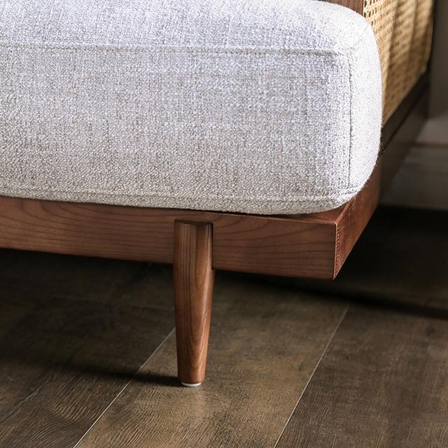 ALESUND Loveseat, Beige/Walnut - Furniture Stars (Chicago, IL)