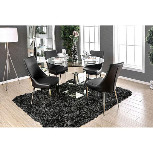 Izzy Silver/Black Side Chair, Black (2/CTN) - Furniture Stars (Chicago, IL)
