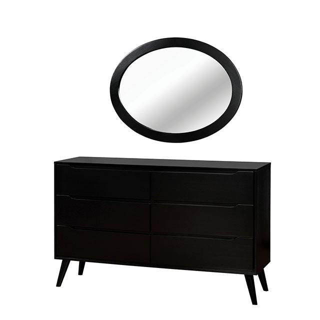 LENNART II Black Oval Mirror - Furniture Stars (Chicago, IL)