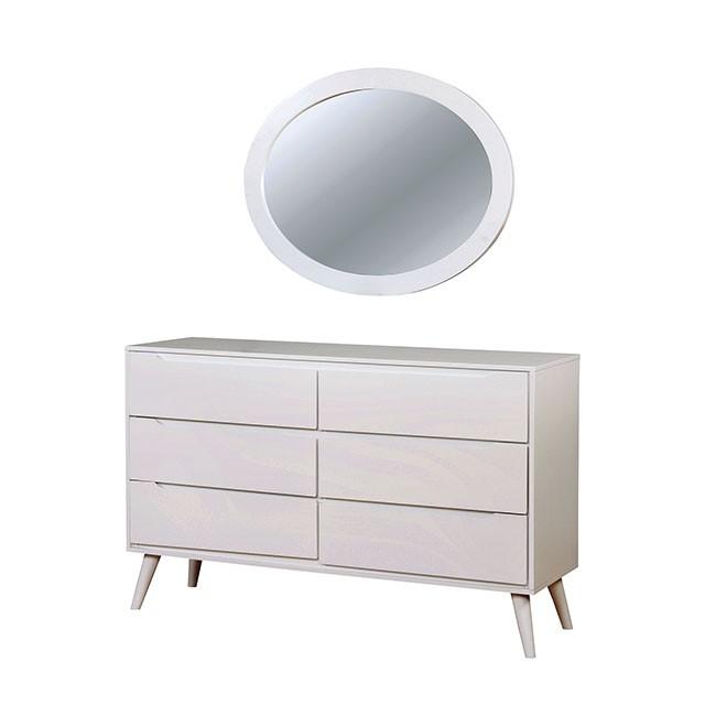 LENNART II White Oval Mirror - Furniture Stars (Chicago, IL)