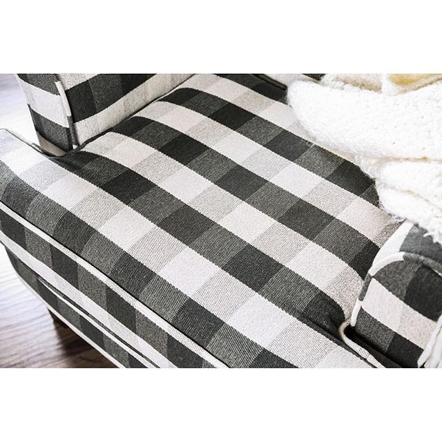 Patricia Ivory/Black Stripe Chair - Furniture Stars (Chicago, IL)