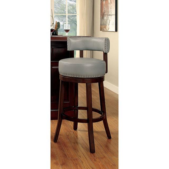 SHIRLEY Dark Oak/Gray 29" Bar Stool - Furniture Stars (Chicago, IL)