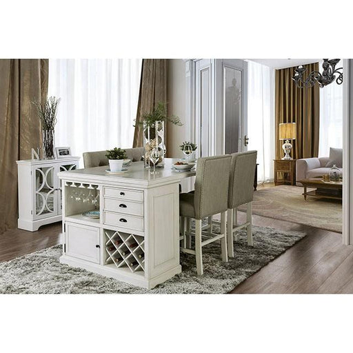 Sutton Antique White Counter Ht. Table - Furniture Stars (Chicago, IL)
