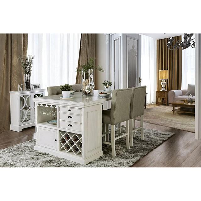 Sutton Antique White Counter Ht. Table - Furniture Stars (Chicago, IL)