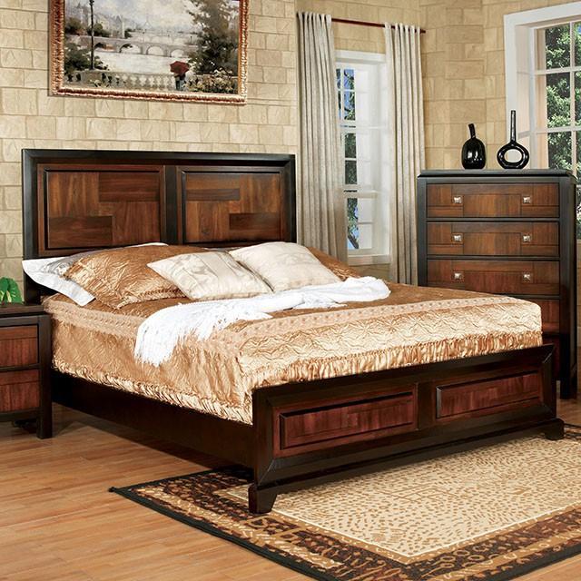 Patra Acacia/Walnut Queen Bed - Furniture Stars (Chicago, IL)