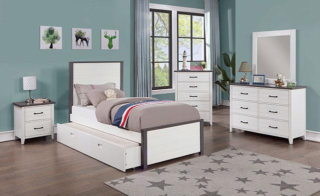 PRIAM Full & Twin Bed, White/Gray, Pink, Chrome, & Yellow - Furniture Stars (Chicago, IL)