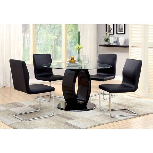 LODIA I Black Round Table - Furniture Stars (Chicago, IL)