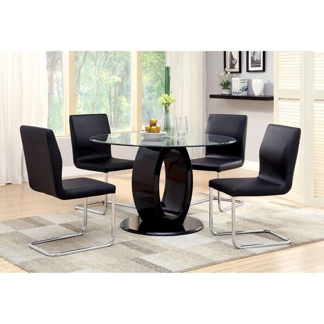 LODIA I Black Round Table - Furniture Stars (Chicago, IL)