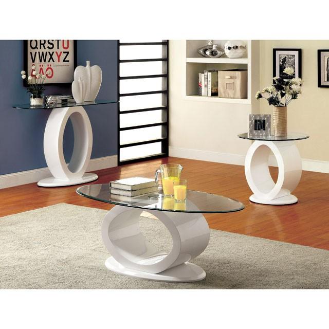 LODIA III White End Table, White - Furniture Stars (Chicago, IL)