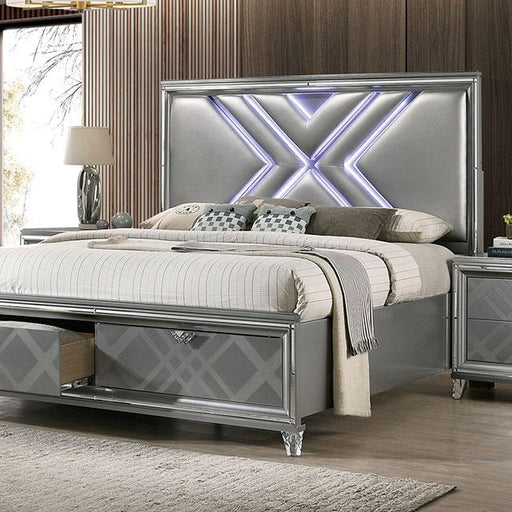 Emmeline 4 & 5 Piece Queen Bedroom Set Gray & White - Furniture Stars (Chicago, IL)