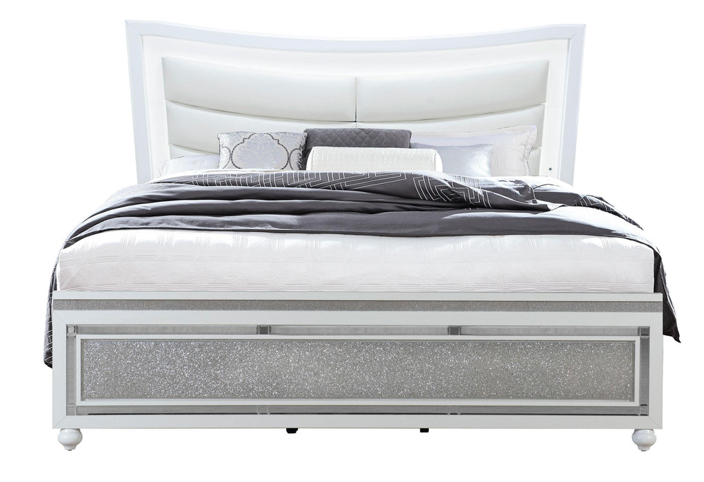 COLLETE WHITE QUEEN BED - Furniture Stars (Chicago, IL)