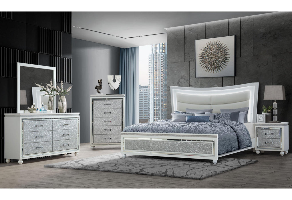 COLLETE WHITE KING BED GROUP - Furniture Stars (Chicago, IL)