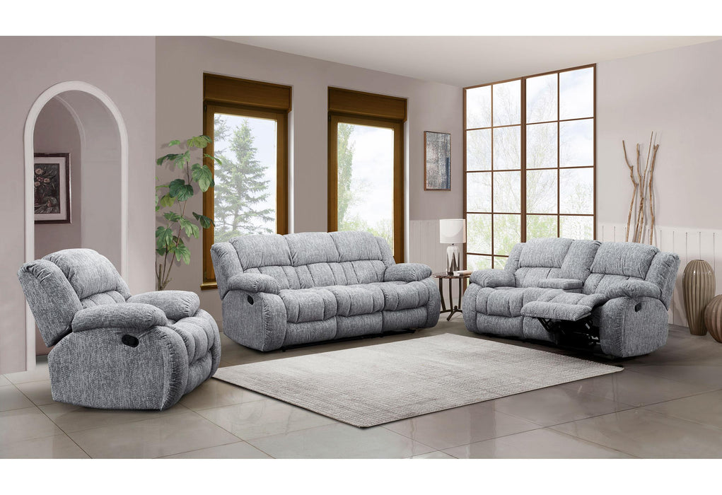 U250 GREY RECLINING SOFA/CONSOLE RECLINING LOVESEAT/GLIDER RECLINER image