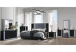 YLIME WAVY BLACK KING BED GROUP WITH VANITY SET - Furniture Stars (Chicago, IL)