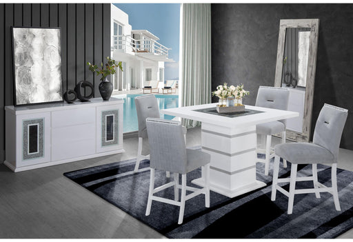MONACO WHITE BAR TABLE + MONACO BS-N - Furniture Stars (Chicago, IL)