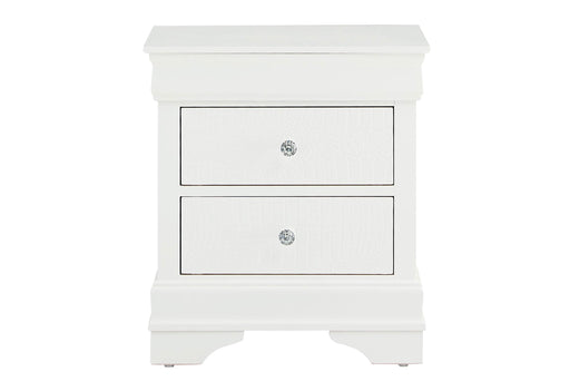 POMPEI METALLIC WHITE NIGHTSTAND - Furniture Stars (Chicago, IL)