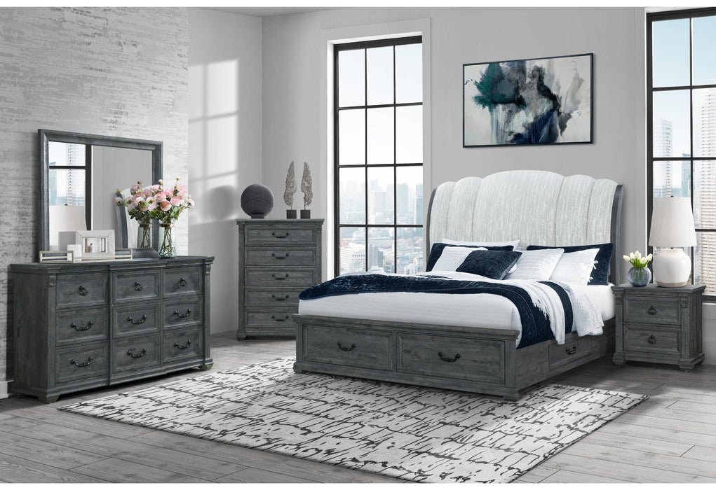 ROWAN GREY STORAGE QUEEN BED GROUP - Furniture Stars (Chicago, IL)