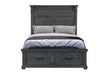 TATUM GREY QUEEN BED WITH STORAGE - Furniture Stars (Chicago, IL)