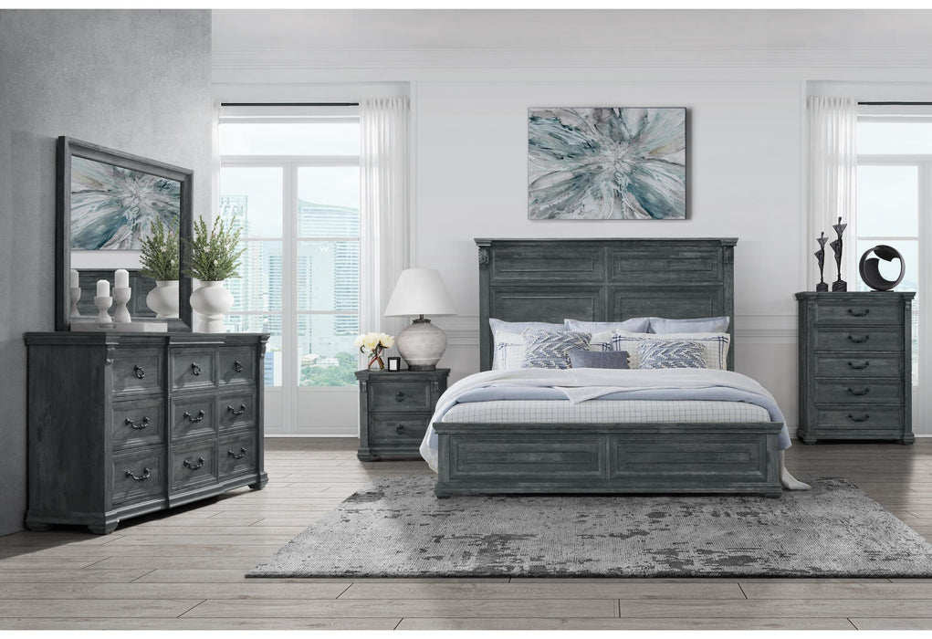 TATUM GREY QUEEN BED GROUP WITHOUT STORAGE - Furniture Stars (Chicago, IL)