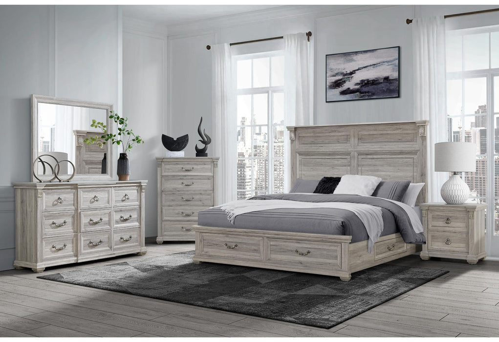 TATUM NATURAL QUEEN BED GROUP WITH STORAGE - Furniture Stars (Chicago, IL)