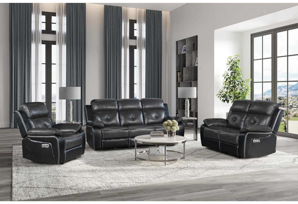 U5050 BLANCHE CHARCOAL/BLACK-POWER RECLINING SOFA/'POWER RECLINING LOVESEAT/POWER RECLINER image