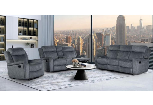 U6024 DARK GREY 9 RECLINING SOFA/CONSOLE RECLINING LOVESEAT/GLIDER RECLINER - Furniture Stars (Chicago, IL)