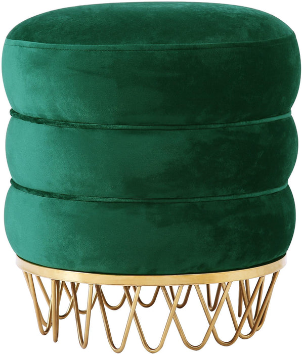 Revolve Green Velvet Ottoman/Stool image