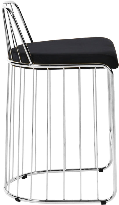 Gio Black Velvet Stool