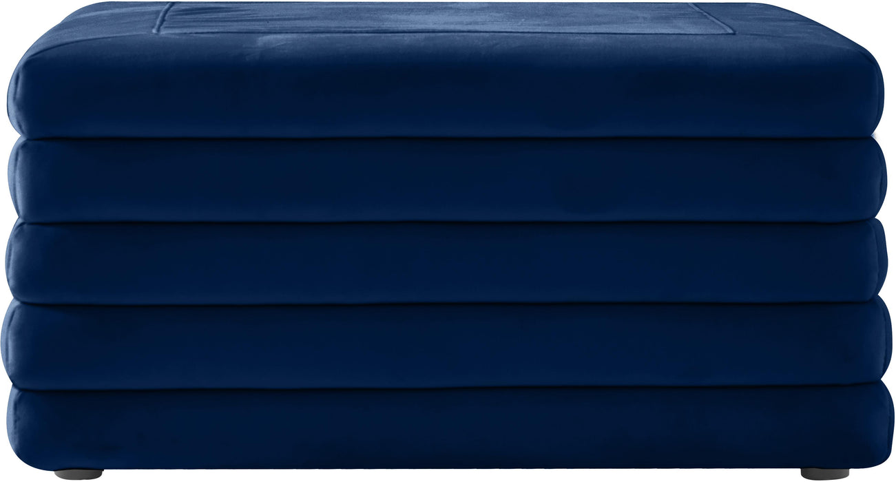 Lorenzo Navy Velvet Ottoman