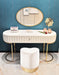 Heart Cream Velvet Ottoman/Stool - Furniture Stars (Chicago, IL)