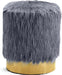 Joy Grey Faux Fur Ottoman/Stool image