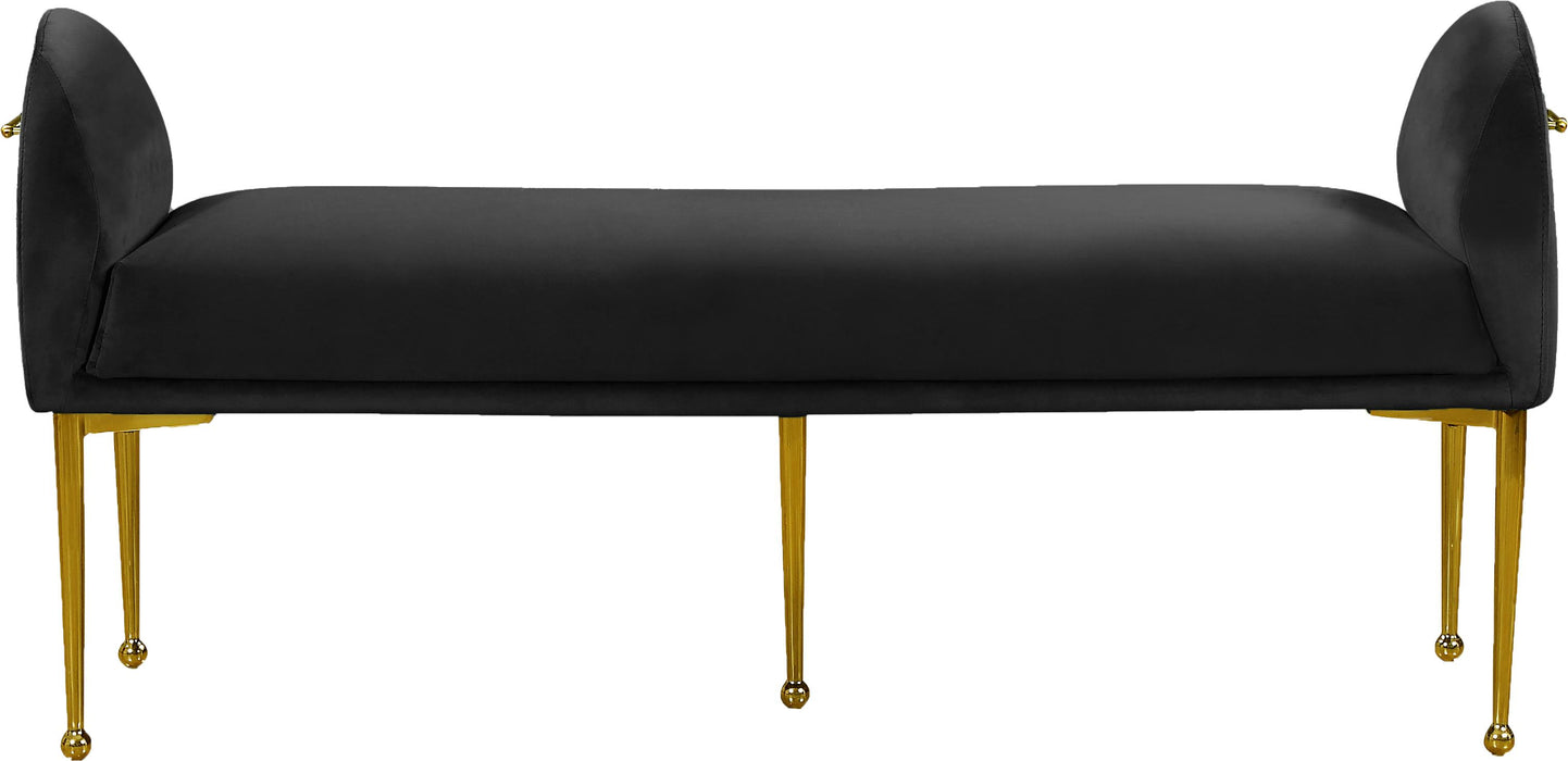 Owen Black Velvet Bench