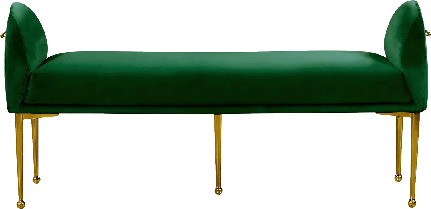 Owen Green Velvet Bench