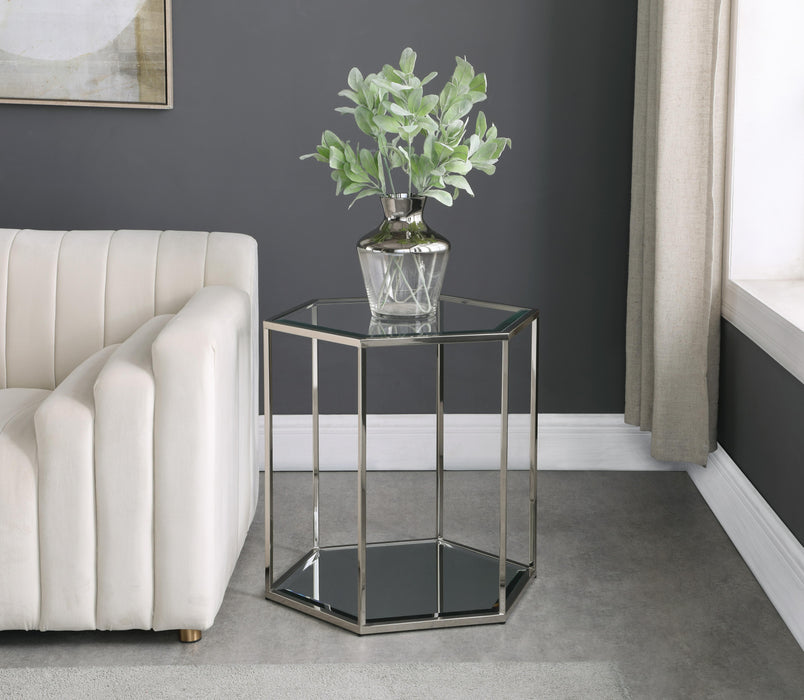 Sei Brushed Chrome End Table