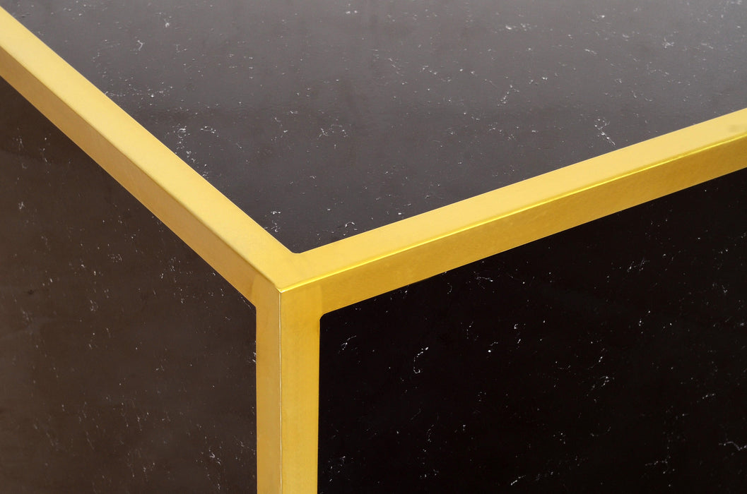 Glitz Black Faux Marble End Table - Furniture Stars (Chicago, IL)