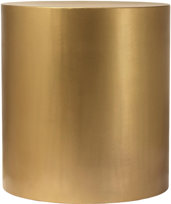 Cylinder Brushed Gold End Table