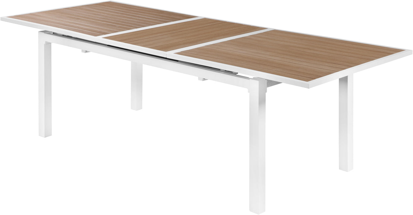 Nizuc Brown manufactured wood Outdoor Patio Extendable Aluminum Dining Table image