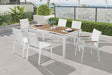 Nizuc White Mesh Waterproof Fabric Outdoor Patio Aluminum Mesh Dining Chair - Furniture Stars (Chicago, IL)