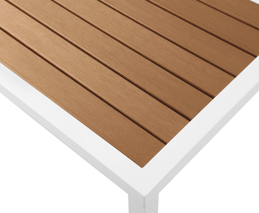 Nizuc Brown manufactured wood Outdoor Patio Aluminum End Table - Furniture Stars (Chicago, IL)