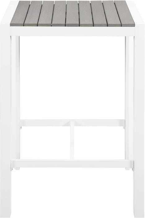 Nizuc Grey manufactured wood Outdoor Patio Aluminum Square Bar Table - Furniture Stars (Chicago, IL)