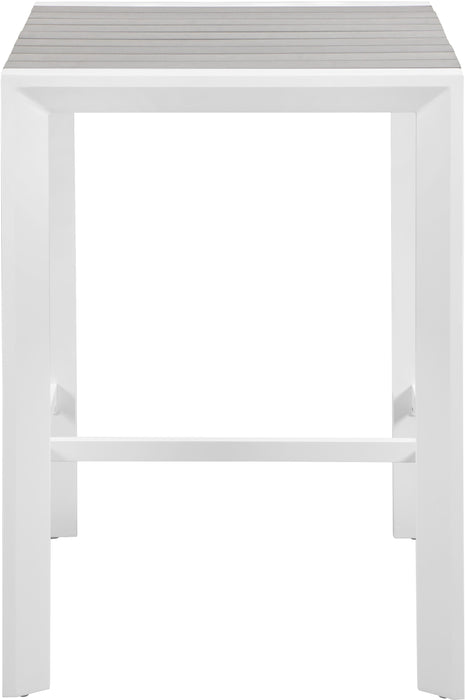 Nizuc Grey manufactured wood Outdoor Patio Aluminum Square Bar Table - Furniture Stars (Chicago, IL)
